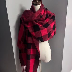 Plaid Red and Black Women's Scarf